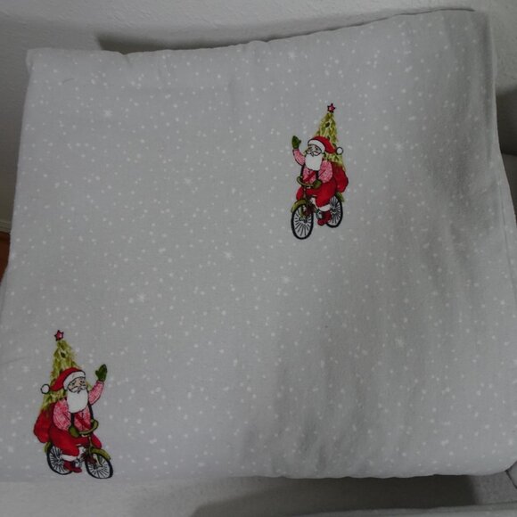 Threshold Flannel Christmas Sheets 4 pc Set King Santa on Bike Soft Warm Holiday - Picture 3 of 9